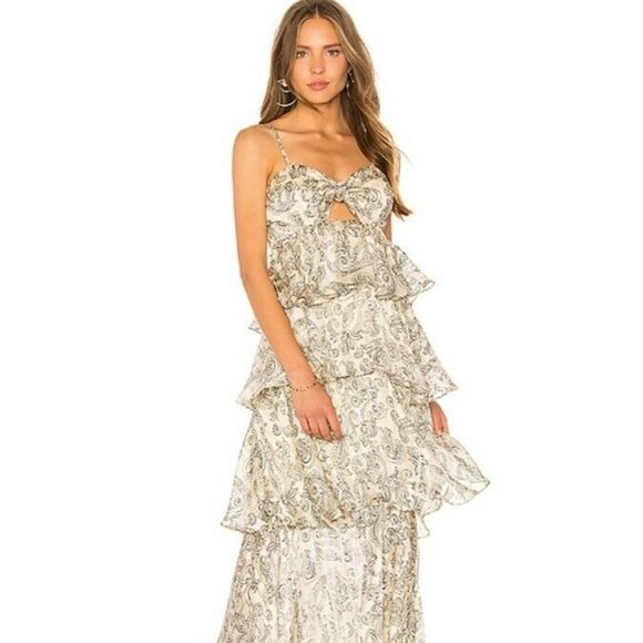 shona joy tiered maxi dress Seen in SJ @mamavaidosa wears the Maiori Strapless Tiered Maxi Dress. Discover her look at the link in our bio. #ShonaJoy